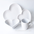 Vaisselle en porcelaine en forme de coeur de gros de style